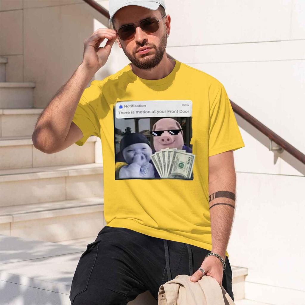 2026 New Model New Fashion There Is Motion At R Front Or John Pork S Fashion Joke Tshirt Y2k Tung Sahur 67 Saying Tee