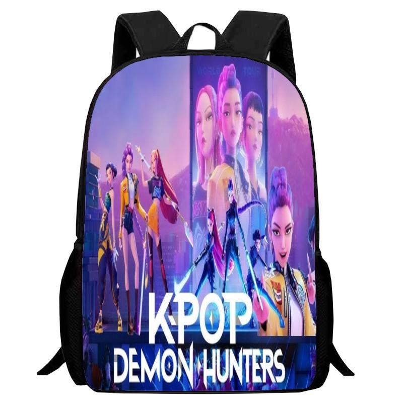 New Printed Witch Hunter K-POP Student Backpack, Elementary School Cartoon Huntrix Kpop Backpack
