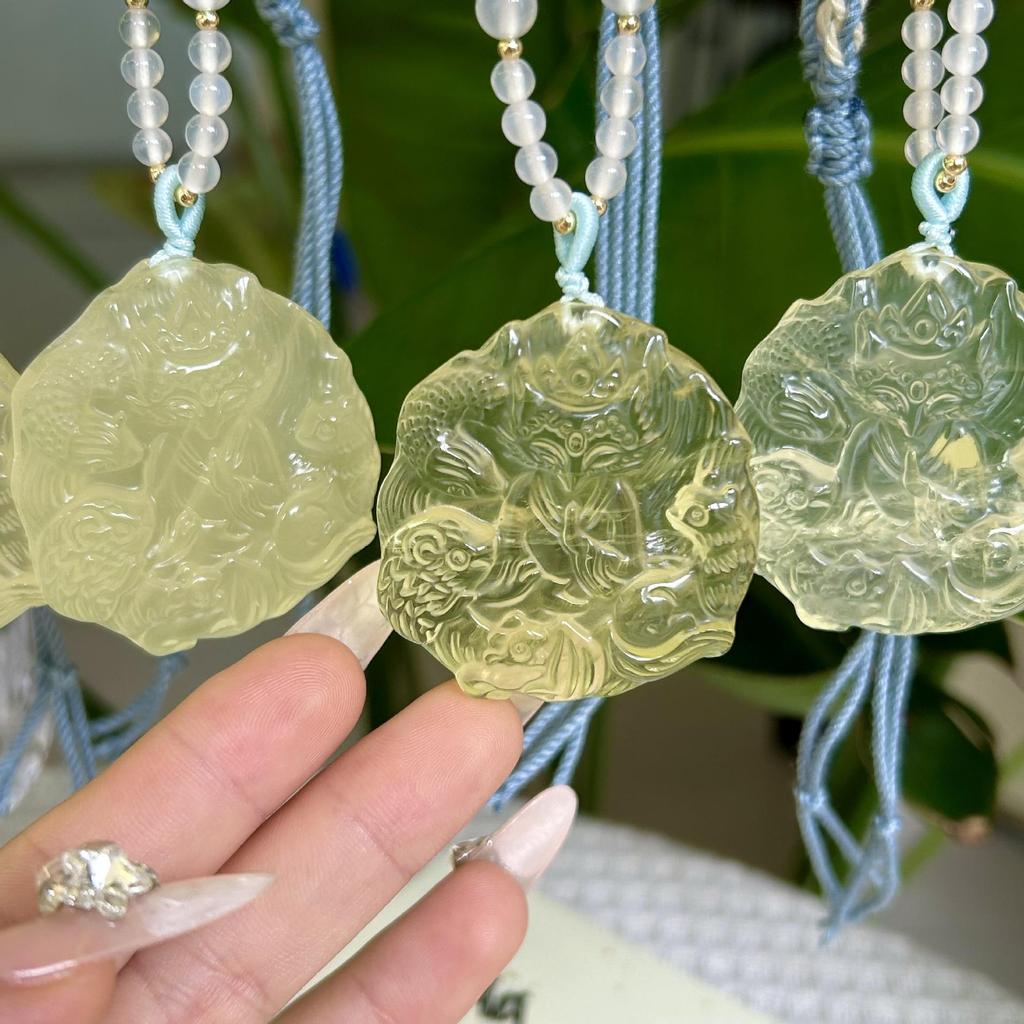 Autumn Citrine Fox Fairy Necklace: Chinese Style Sweater Jewelry Gift