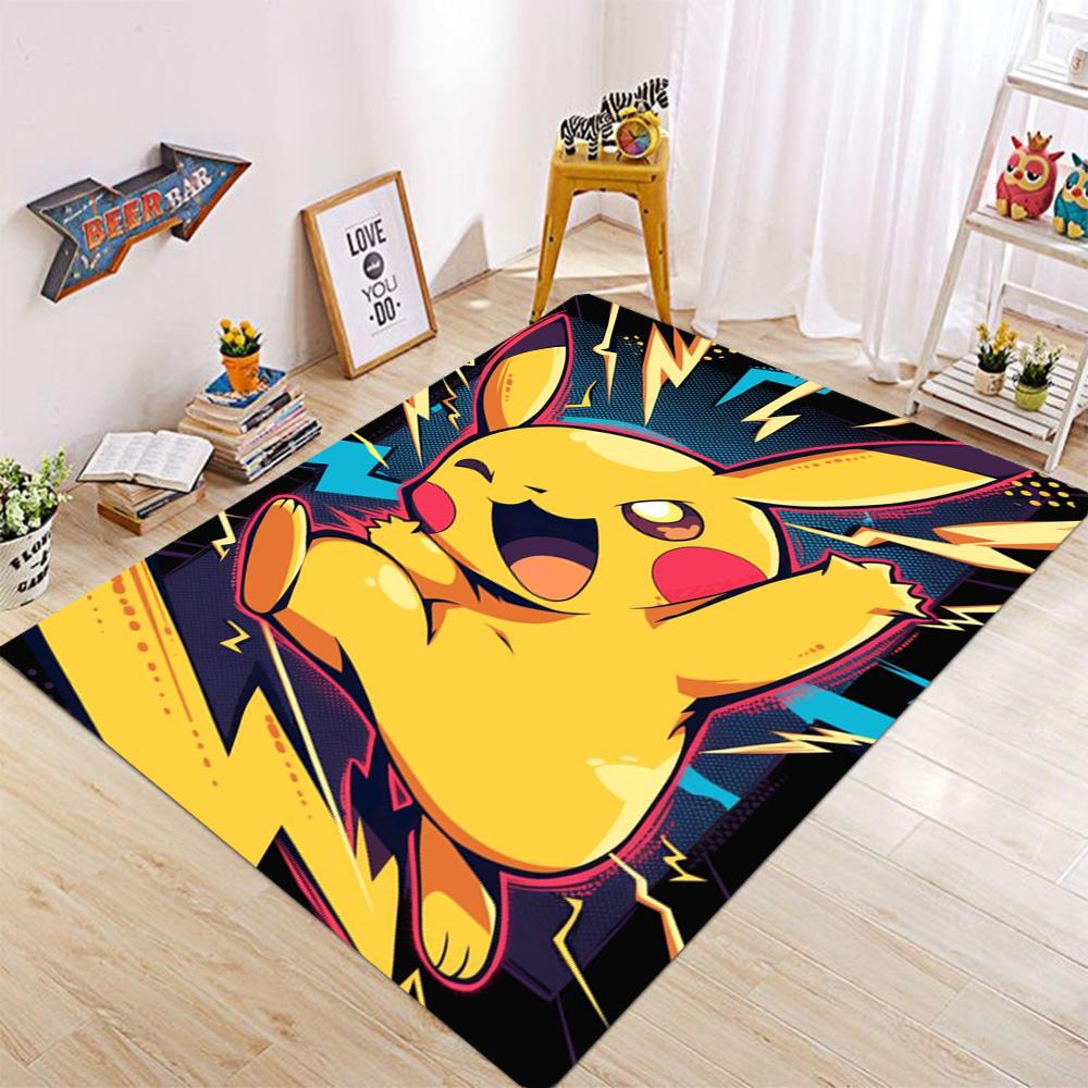 

Pokemon Pikachu Print Carpet Cartoon Bedroom Rug Ins Children s Room Bedside Mat Anime Home Living Romm Simple Floor Mat 40x60cm
