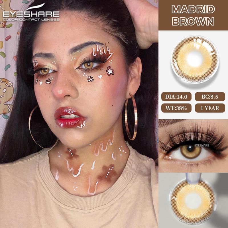 Eyeshare 1 Paar natürliche, nicht verschreibungspflichtige, farbige Cosplay-Augenlinsen, jährliche Kosmetik, Cosplay-Farblinsen