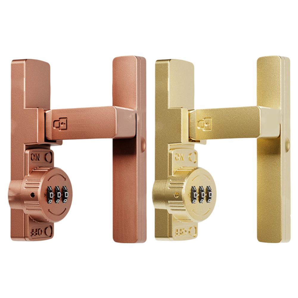Door Password Lock 90 Degrees Sliding Door Latch Lock Free-Punch Refrigerator Cabinet Door Bolt Barn Gate Password Lock