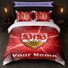 VfB Stuttgart FC Custom Name Text Bedding Set 1 Duvet Cover+2 Pillowcases Soccer Logo Personalized Gift For Special Occasion Bedroom Decor