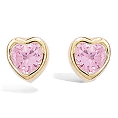 [K7194] - Rose Gold 'Love' Gold Plated Earrings - 5x5 Mm