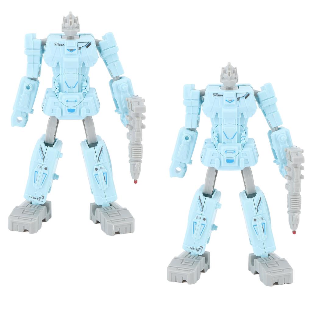 2Pcs Deformation Robot Toy Deformation Robot Pen Disassemble Student Study Stationery Light Blue