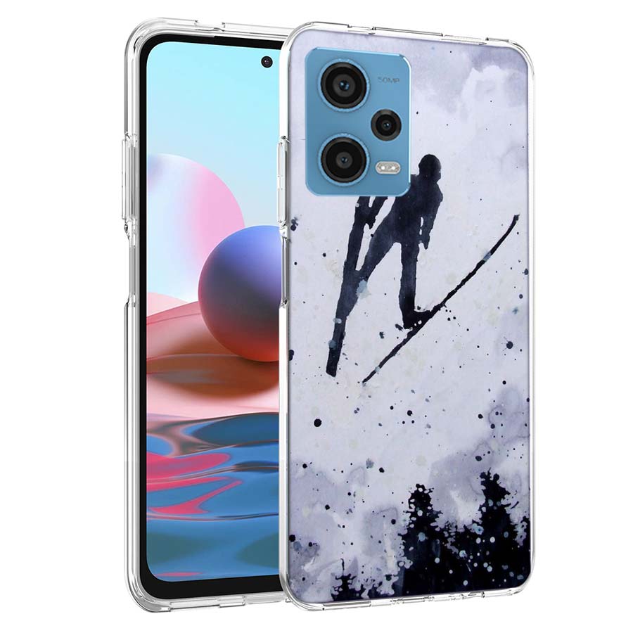 Skiing Snow Snowboard Ski Phone Case For Redmi Note 13 12 14 15 Pro Plus 13R 11 11T 11E 11S 10 Pro 10S 9 9S Cover Cell Clear TPU