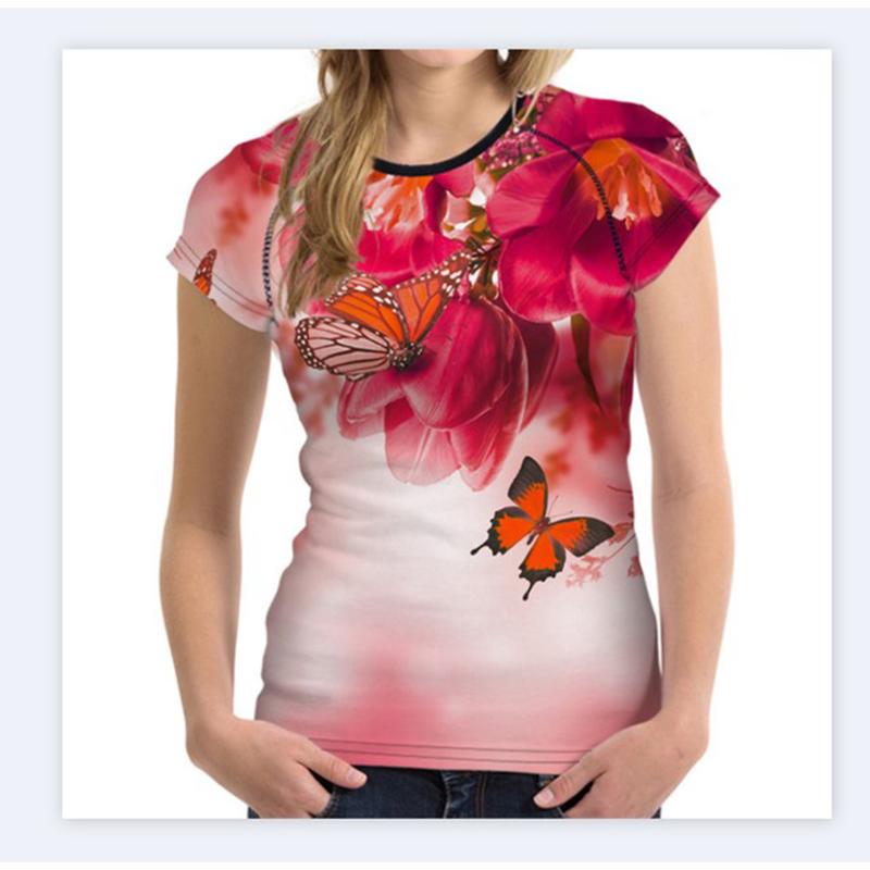 Summer T-Shirts Butterfly 3D Print Streetwear Women's Casual Fashion Oversized O-Neck T Shirt Female Girl Tops Tees Clothing