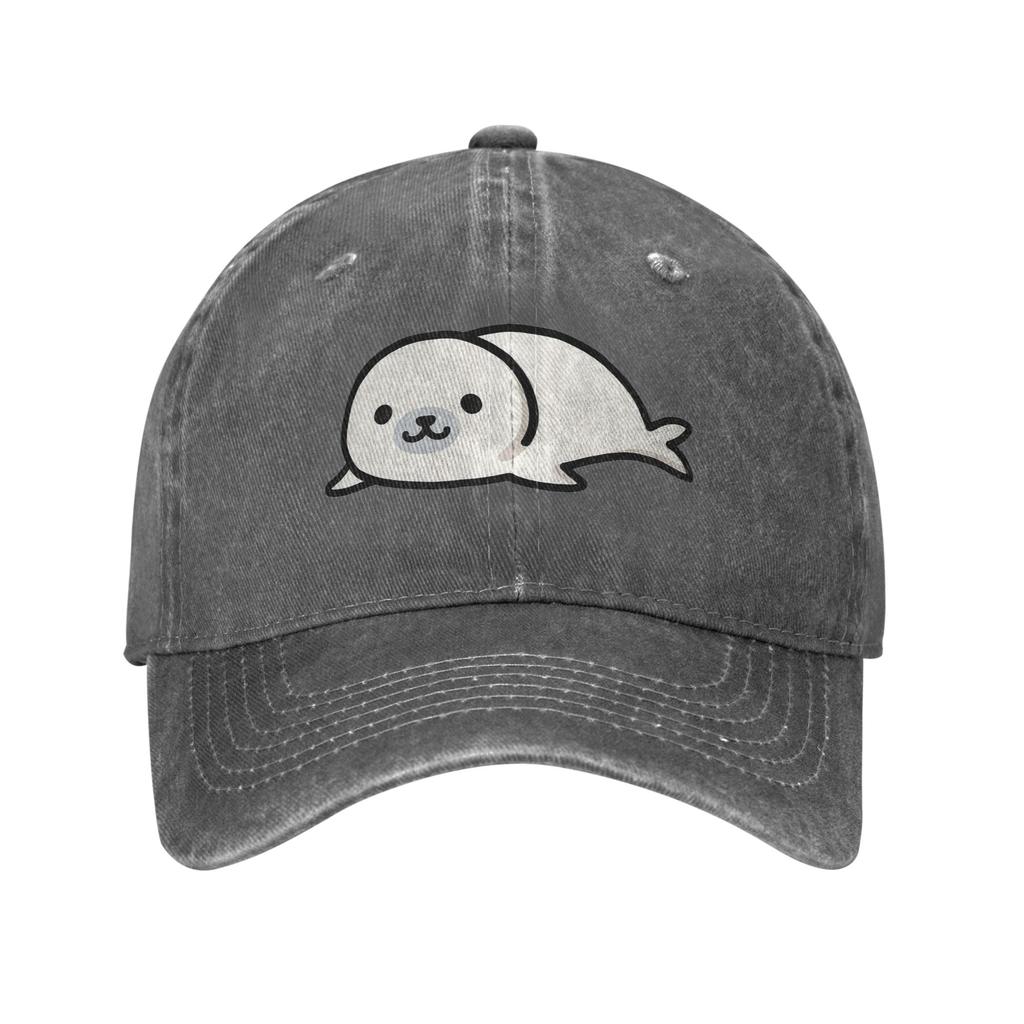Seal Denim Fabric Cap Casual Baseball Caps Adjustable Hat Summer Unisex Baseball Hats