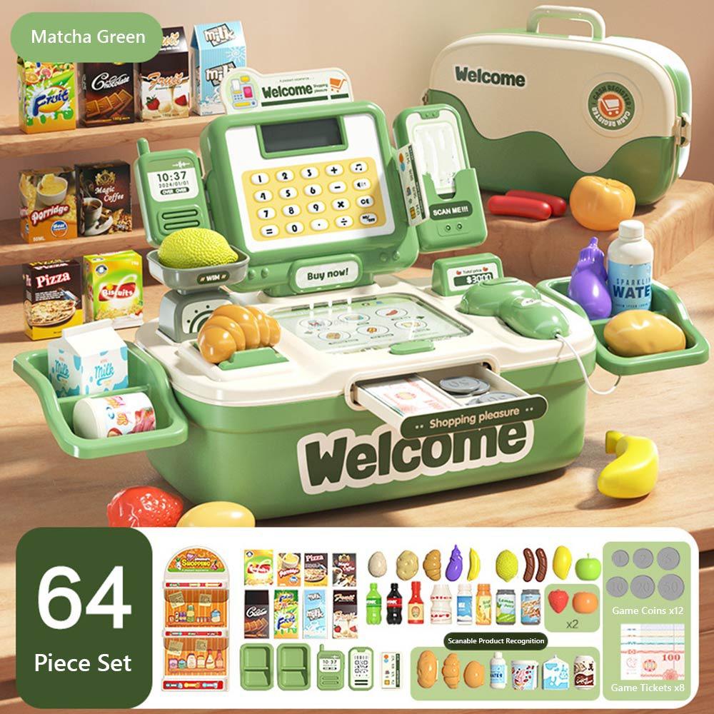 

64 шт. Имитация дизайна Имитация кассового аппарата Игрушки Пластиковая ролевая игра Игрушка Семейное веселье зелёный