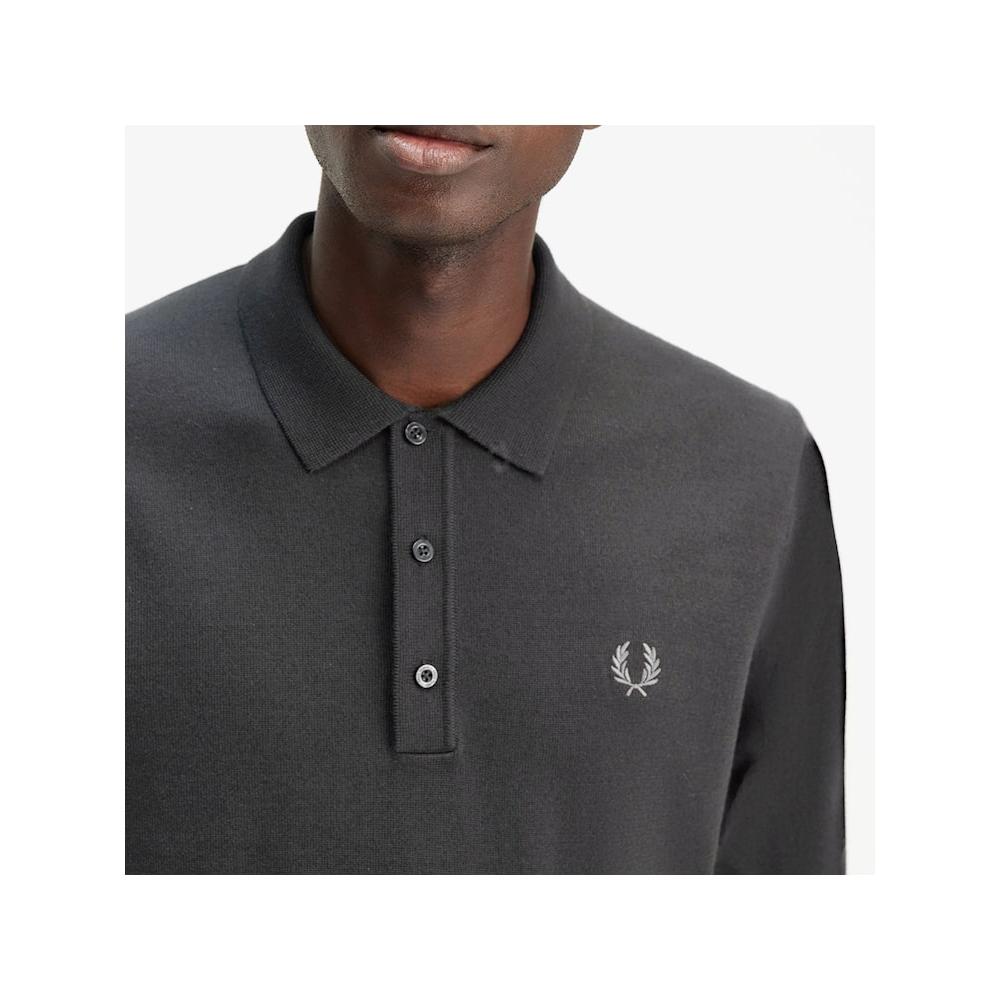 Fred Perry [sharp] Long Sleeve Classic Knit Shirt   Night Green Afpm2434535 T61 qzgAfpm2434535 T61