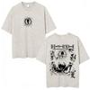 Vintage Washed Anime Death Note Ryuk Yagami Light LLawliet T Shirts Mens Women Cotton Tee Shirt Fashion Short Sleeve Tshirts