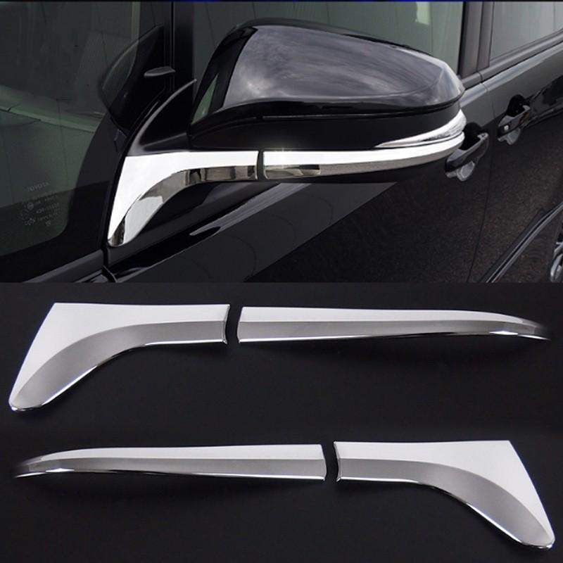 For Toyota Voxy Noah R80 Accessories ABS Chrome Rearview Mirror Trim Anti-collision Strip Car Shiny Exterior Styling 2014-