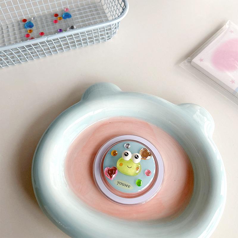 Cute Bow, Small Animal, Candy Color, Mobile Phone Airbag Holder, Magnetic Suction, Retractable Removal, Rhinestone Gemstone.