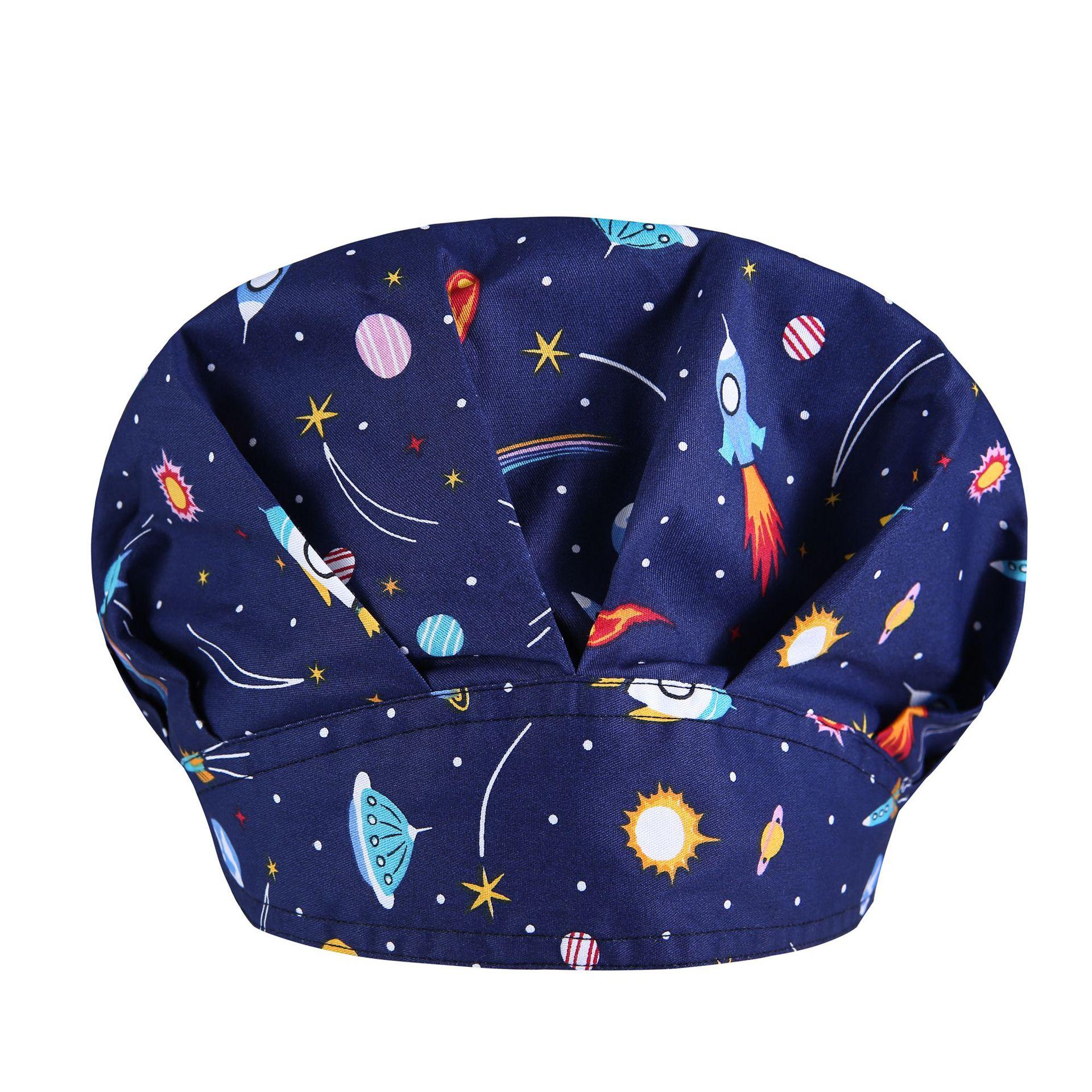 

Распродажа Узор Колпак-скраб с принтом Рабочая шапка Хлопок Женский Косметолог Пылезащитный Для готовки Шеф-повар Колпаки One Size