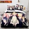 Anime Tokyo Revengers Ryuguuji Ken Sano Manjiro Set Biancheria da Letto Stampa Con Federa Copripiumino Singolo Matrimoniale Queen King Size