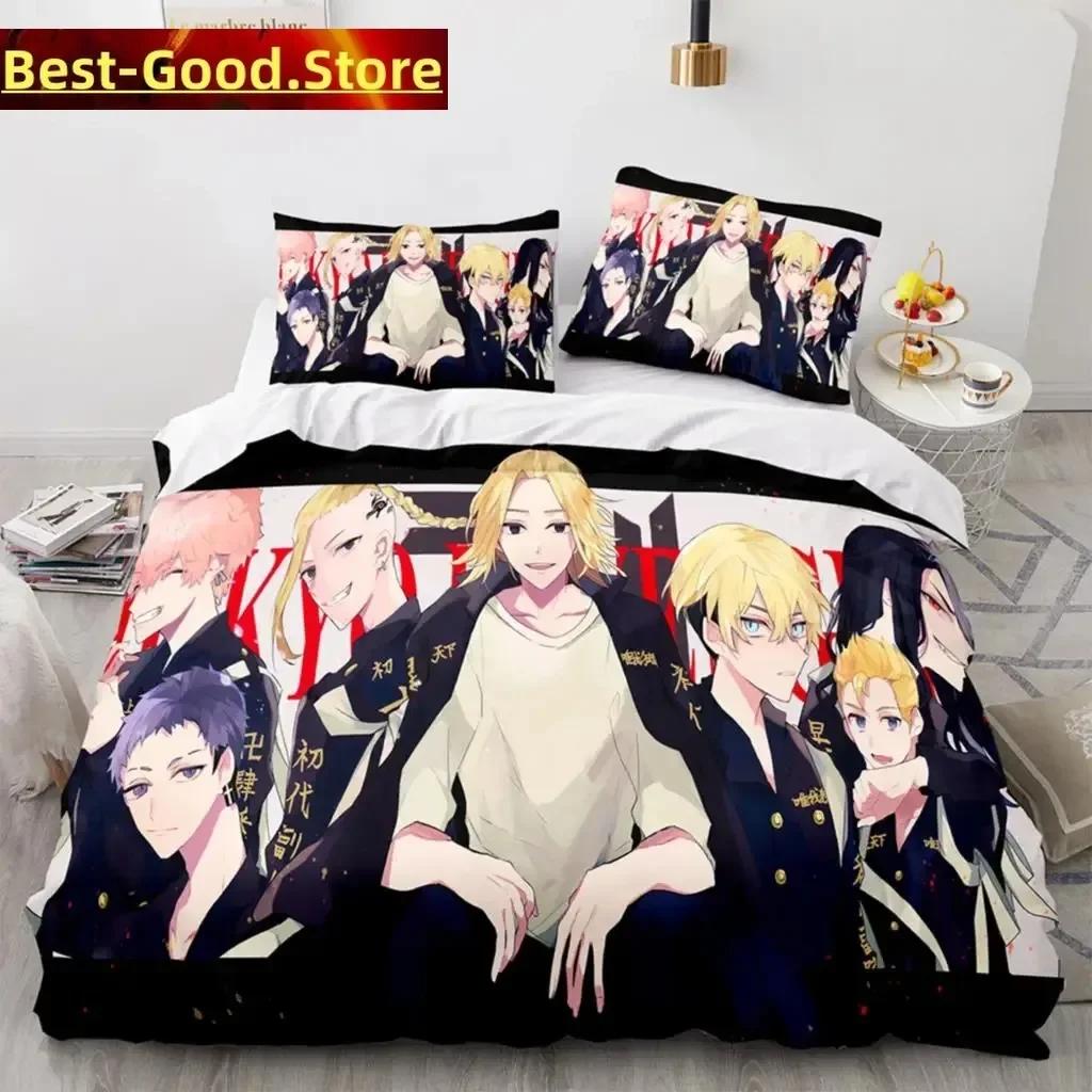 Anime Tokyo Revengers Ryuguuji Ken Sano Manjiro Set Biancheria da Letto Stampa Con Federa Copripiumino Singolo Matrimoniale Queen King Size