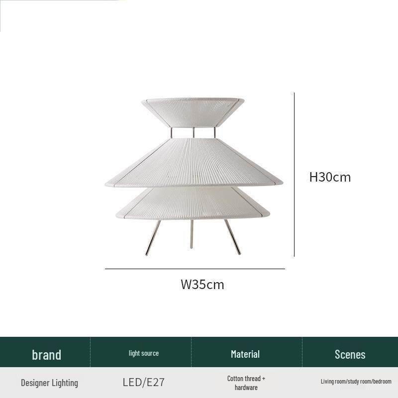

2026 Wabi-Sabi Japanese Hemp Rope Pendant Lamp for Restaurants, Bars, and Bedrooms Tri-color Light Source
