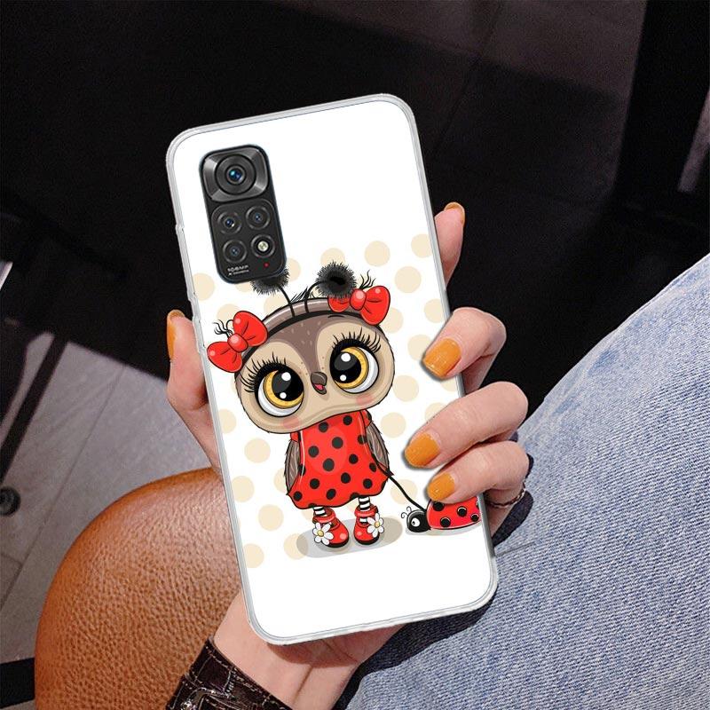 Cute Owl Hearts Lover Phone Case For Xiaomi Redmi Note 15 14 13 12S 12 11 Pro Plus 14S 11S 11E 10 10S 11T 5G Personalized Cover