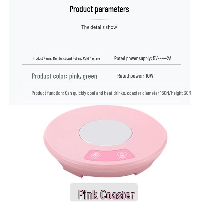 

Dual-Function Household Coaster: Quick Cooling & Heating 5V Mini Plug-in Panel Chinese manual + English color box