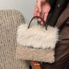 Luxury Fur Tote Bags for Women Fluffy Soft Plush Shoulder Bag 2025 Designer Handbags and Purses Autumn Winter Bucket Shopper New