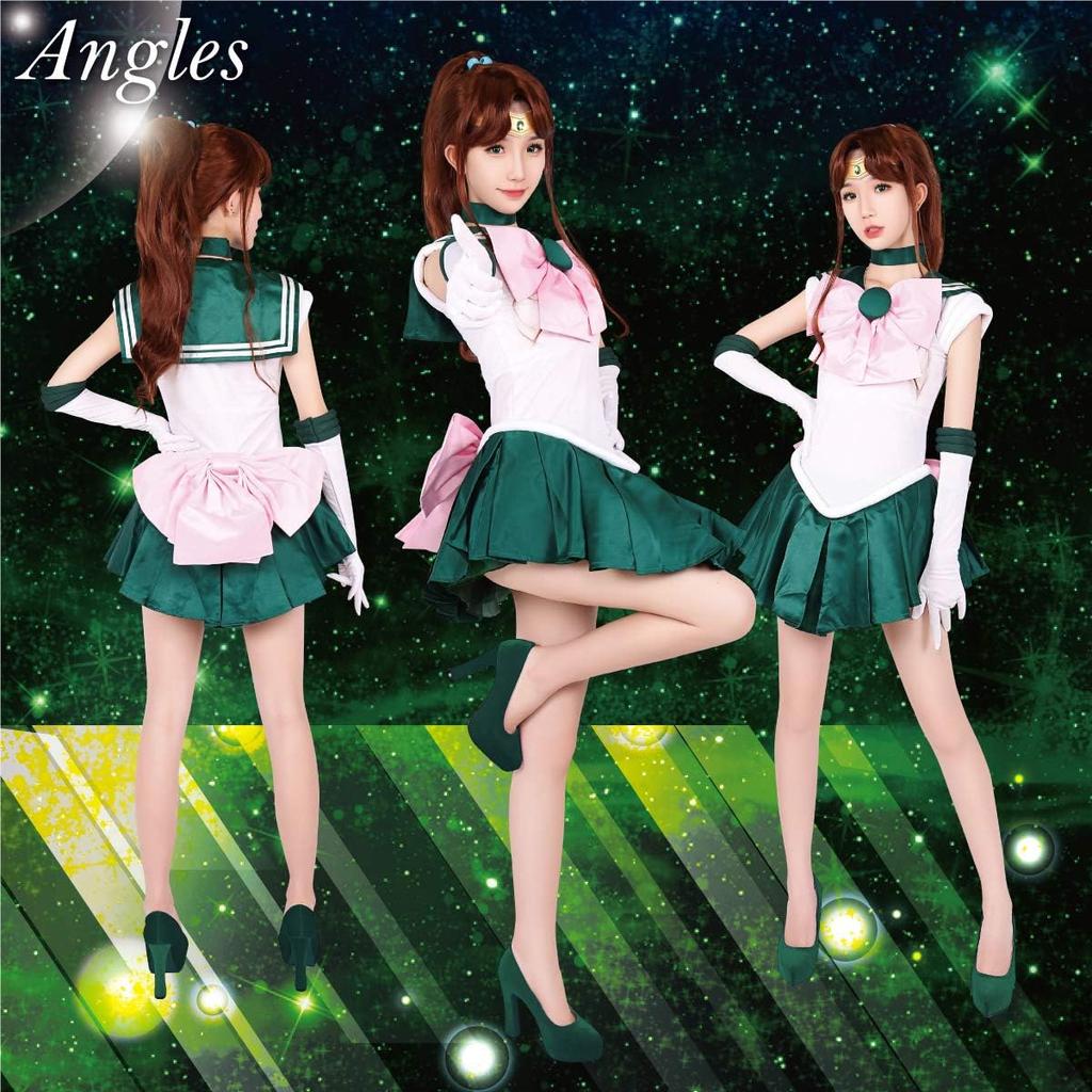 [Fujitatsu] Sailor Moon Cosplay Costume Set - Leotard-like stretchy fabric, one-piece type, large size, equivalent to men's S-M size, 3L, Sailor Jupit