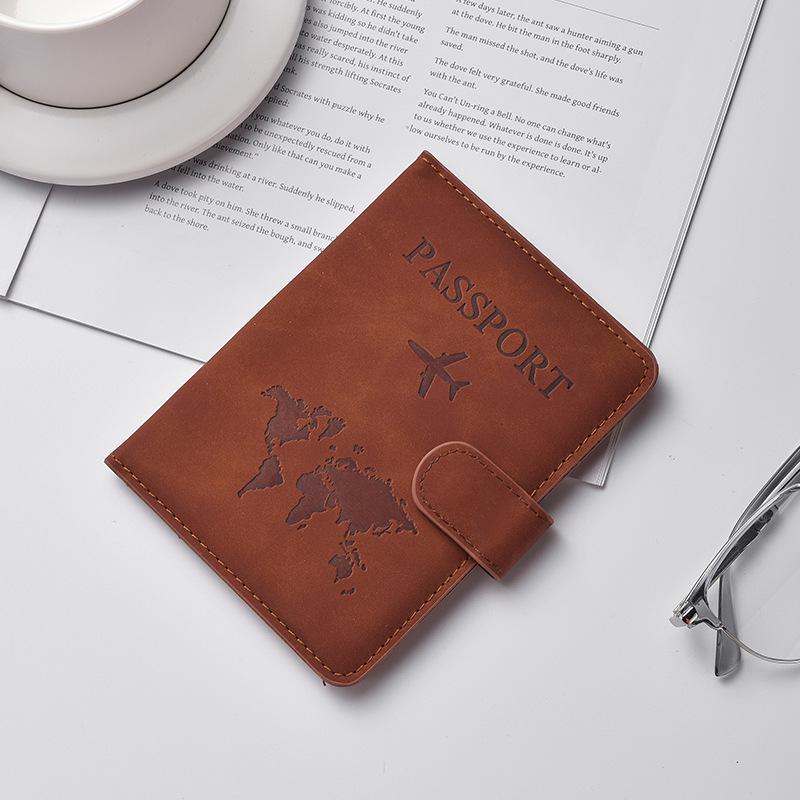 PU Leather Passport Holder with Magnetic Snap Closure, RFID Protection, and Anti-Theft Features – Durable Multifunctional Document Wallet