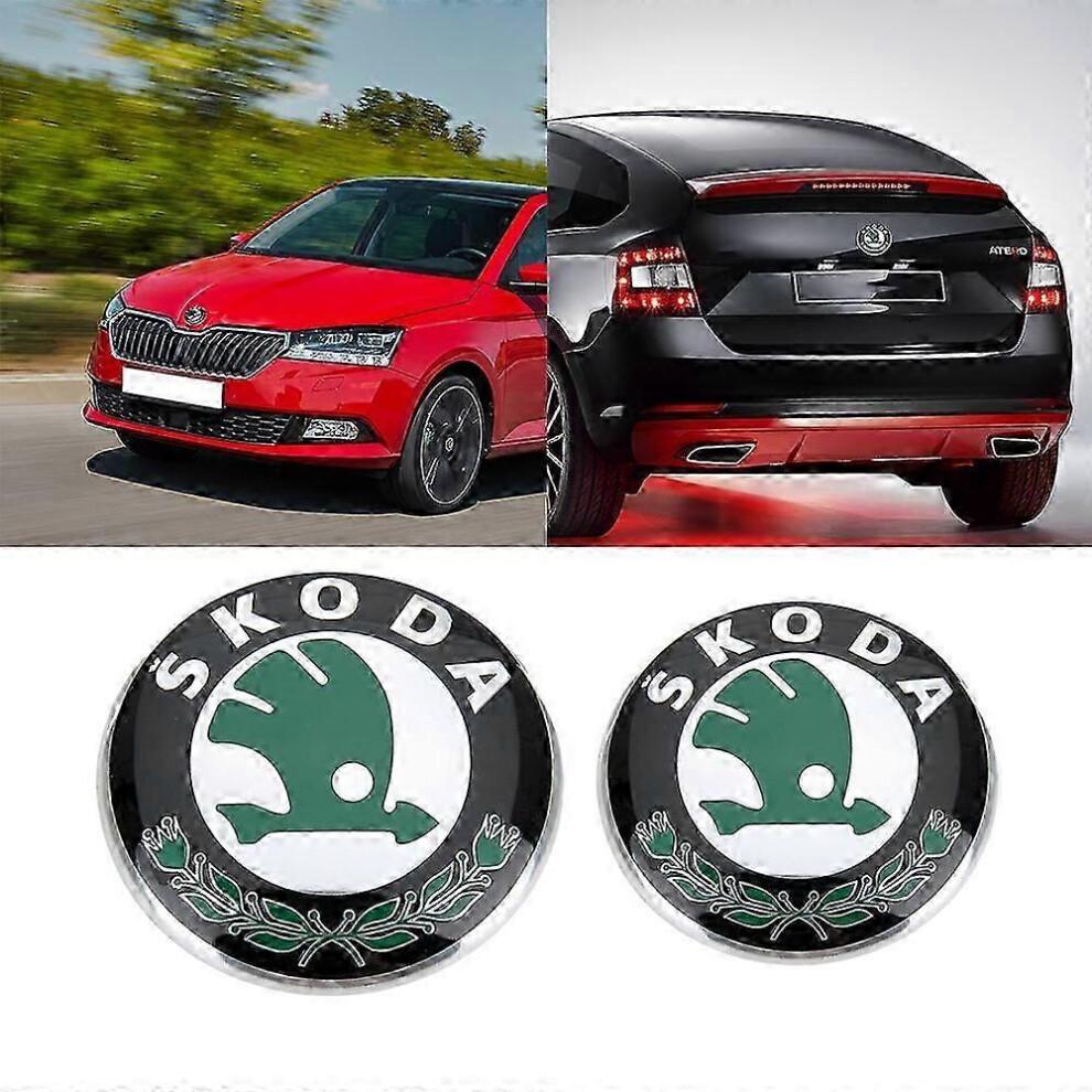 2pcs Emblem Skoda Fabia on the Front 90mm+Back 80mm