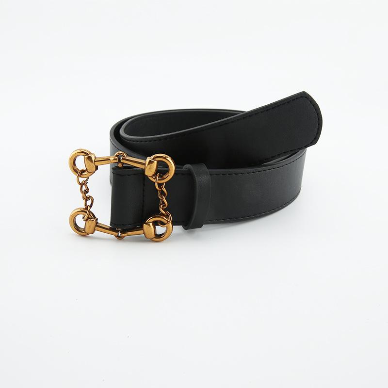 

Versatile Belt And Slimming With Metal Buckle Belt Paired With Jeans And Dress