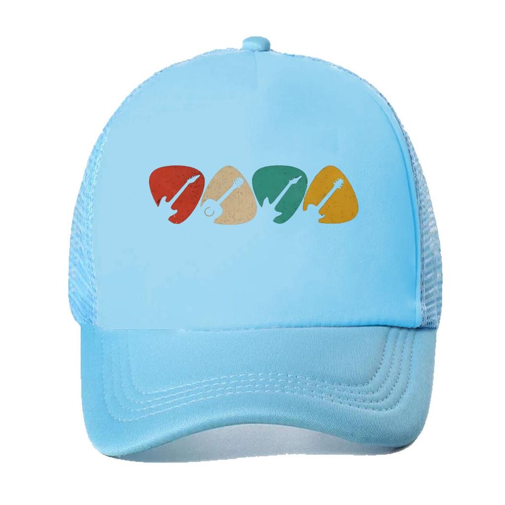 Guitar Pick Music Art Graphic Mesh Baseball Cap Casual Hat Outdoor For Womens Unisex FeUnisex