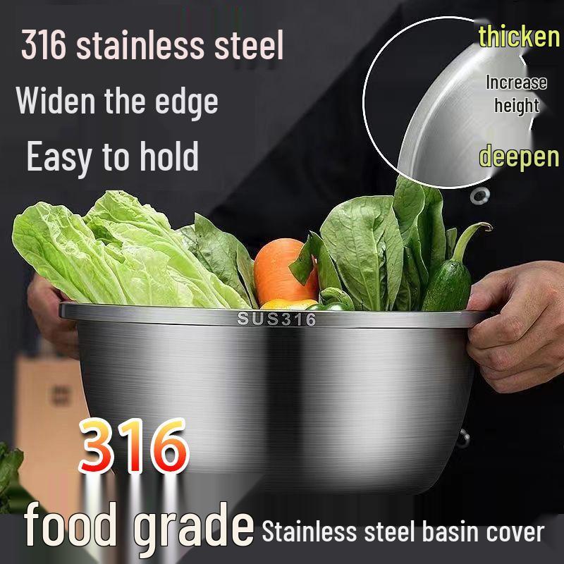 Stainless Steel Bowl Set for Washing, Cooking, and Mixing