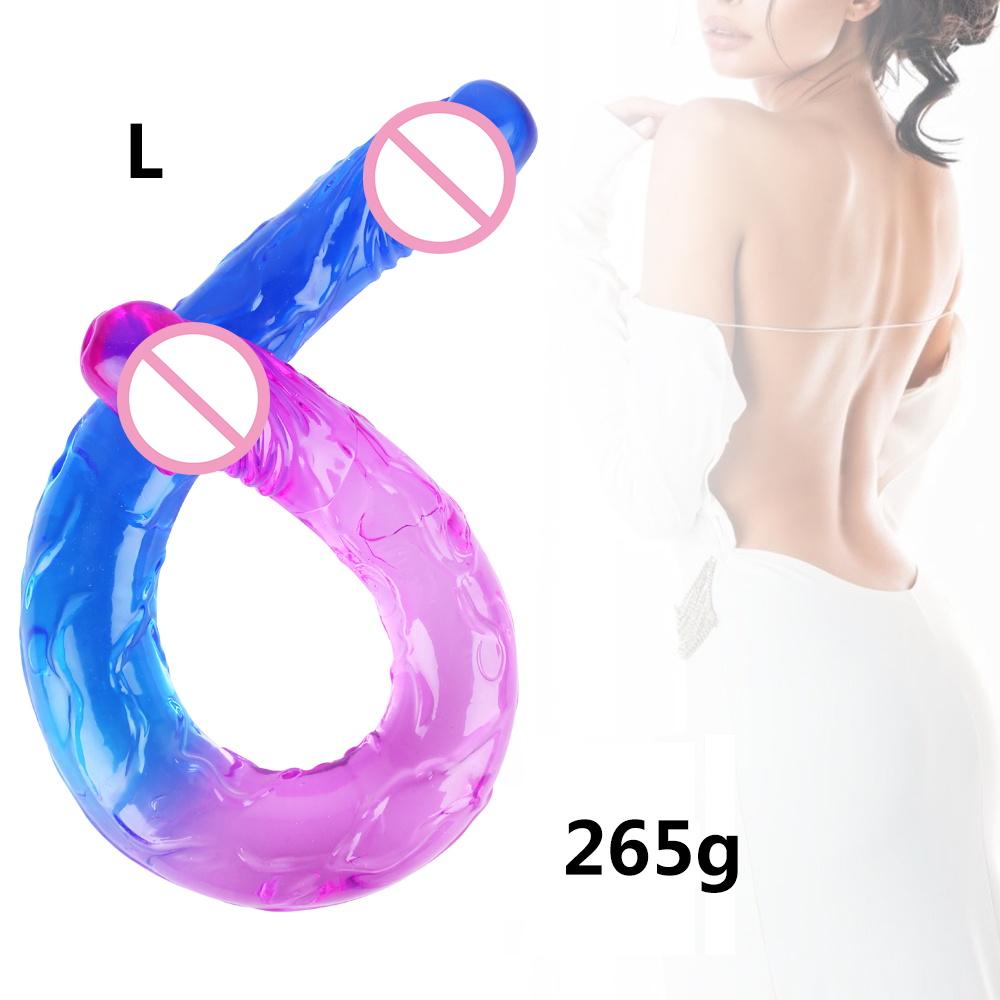 Double Ended Realistic Dildo Flexible Long Dong for Anal Play G-spot Stimulator Sex Toys for Women Couple