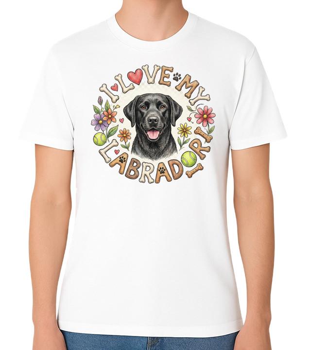 I Love My Labrador Graphic Unisex T-Shirt Dog Lover Cute Pet Tee S