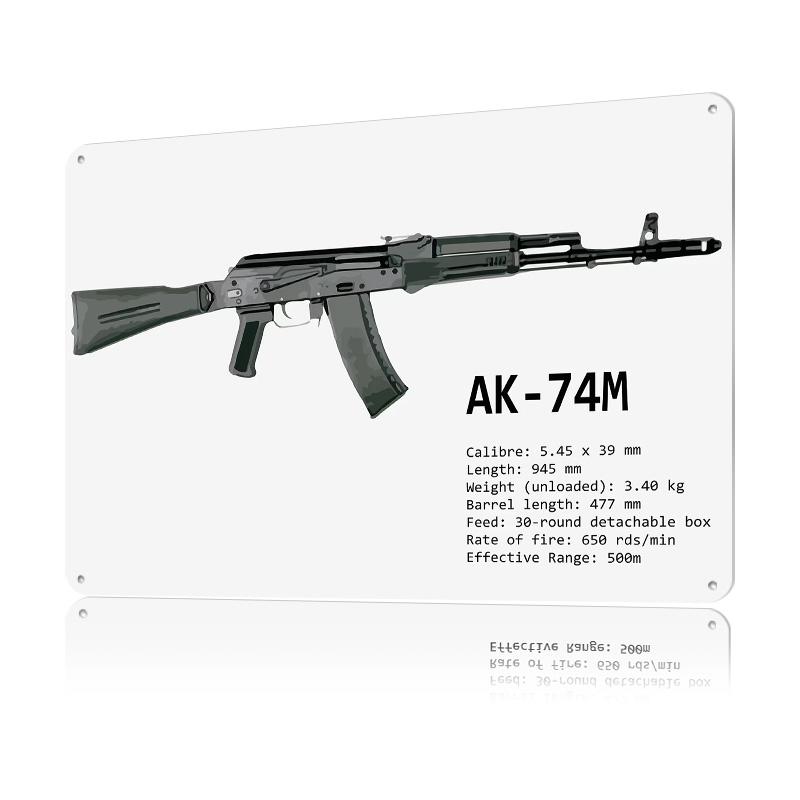 AKM Assault Rifle Metal Poster Customized Wall Art Retro Vintage Metal Signs for Man Cave Home Decor Living Room Wand Deko