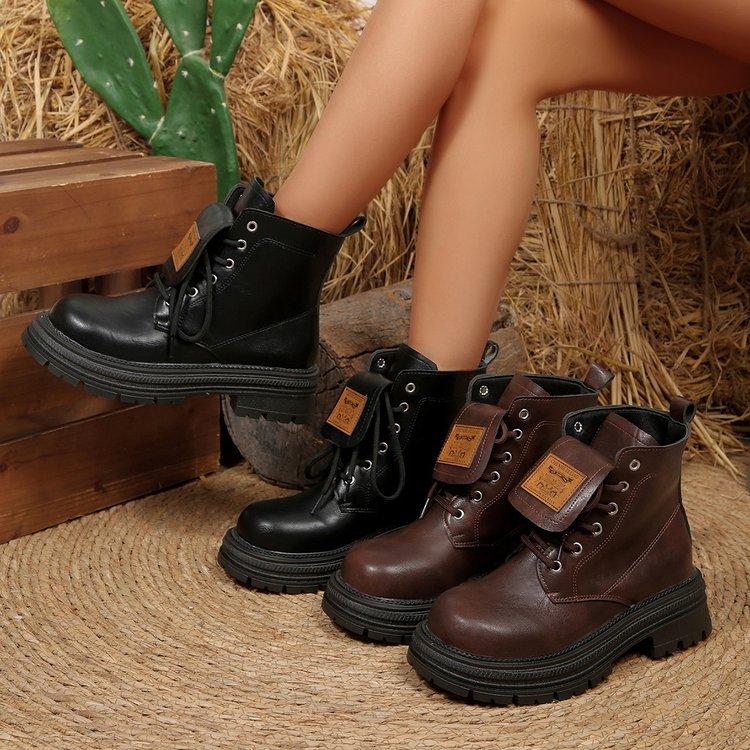 Large size Martin boots women's autumn and winter new lace-up fashion Martin boots women's snow boots