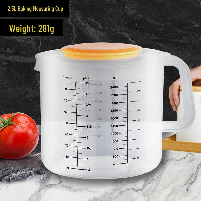 2500ML Large Capacity Plastic Measuring Cup with Precise Scale for Baking & Milk Tea