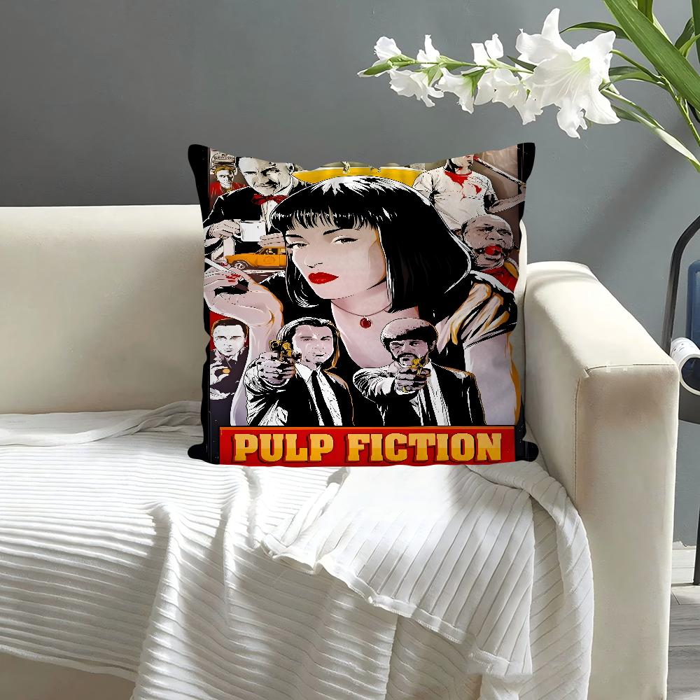 Movie P-Pulp Fiction Pillow Case Square Pillow Bedroom Sofa Leisure Comfort Cushion Car Living Room Home Decoration