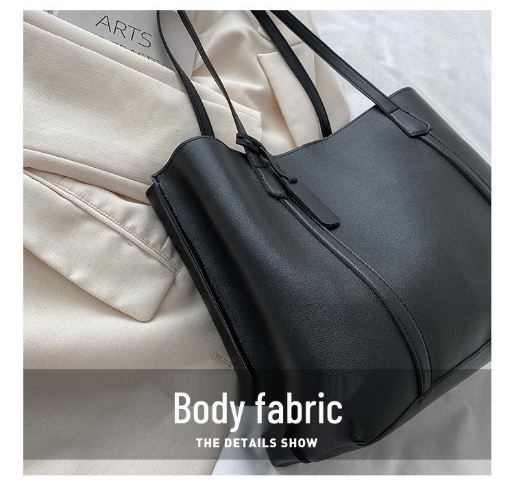 2021 Autumn/Winter Women's Large Soft Leather Tote - Korean Style, Trendy, Versatile Shoulder Bag