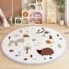 Cartoon Style Carpets for Living Room Home Fluffy Soft Rug Animal Pattern Bedroom Decor Round Carpet Thick Plush Study Floor Mat