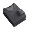 Men Thermal Shirt Fall Winter Base Layer Shirt Fleece Lined V-Neck Pullover Solid Color Warm Long Sleeve Tee Shirt for Daily Wear Sports