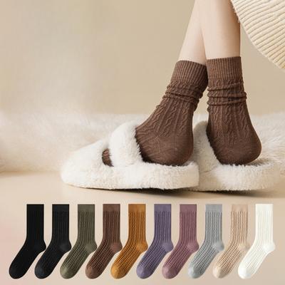 Damen Herbst- und Winter Verdickte Selbsterwärmende Heizende Warmhaltende Mahua Kniestrümpfe