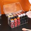 Transparent Lipstick Storage Box Organizer with 18 Compartments Large Capacity Dustproof Lipstick Nail Polish Container
