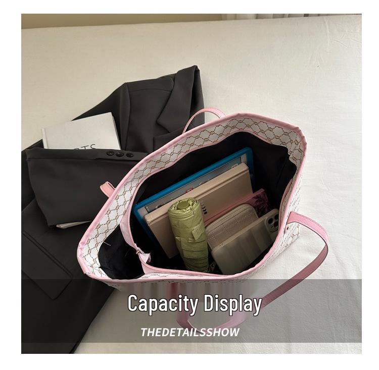 2025 Trendy Large Capacity Women's Tote: Aesthetic Commuter Shoulder Bag & Mother-Child Accessory