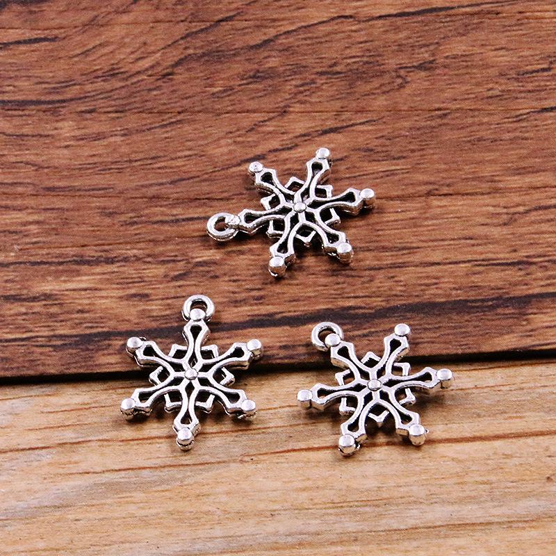 

12 DIY Рождественских подвесок-снежинок из цинкового сплава для украшений, сумок, телефонов и ожерелий