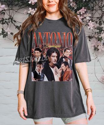 T-shirt Rétro Collage Antonio Banderas, T-shirt Graphique Star de Cinéma Vintage