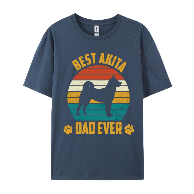Big And Tall T Shirts Best Akita Dad Ever Retro Sunset Dog T Shirts Retro Tops T Shirt Cotton Mens Holiday Shirts Men