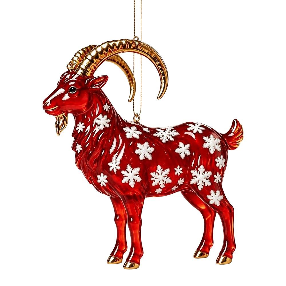 Acrylic Goat Hanging Ornament Shining Christmas Tree Ornament Gifts Keychain  Holiday Party Decor