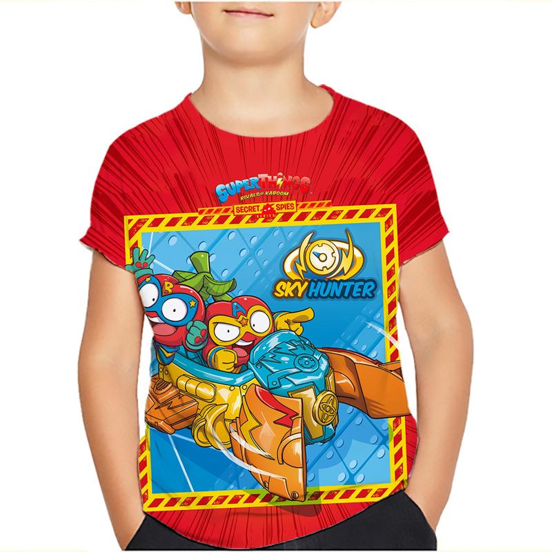 Superzings 7 Boys Clothes T-shirt New Summer Clothing Children's Wear Tops Short Sleeve Tees Kids Cartoon Tshirts