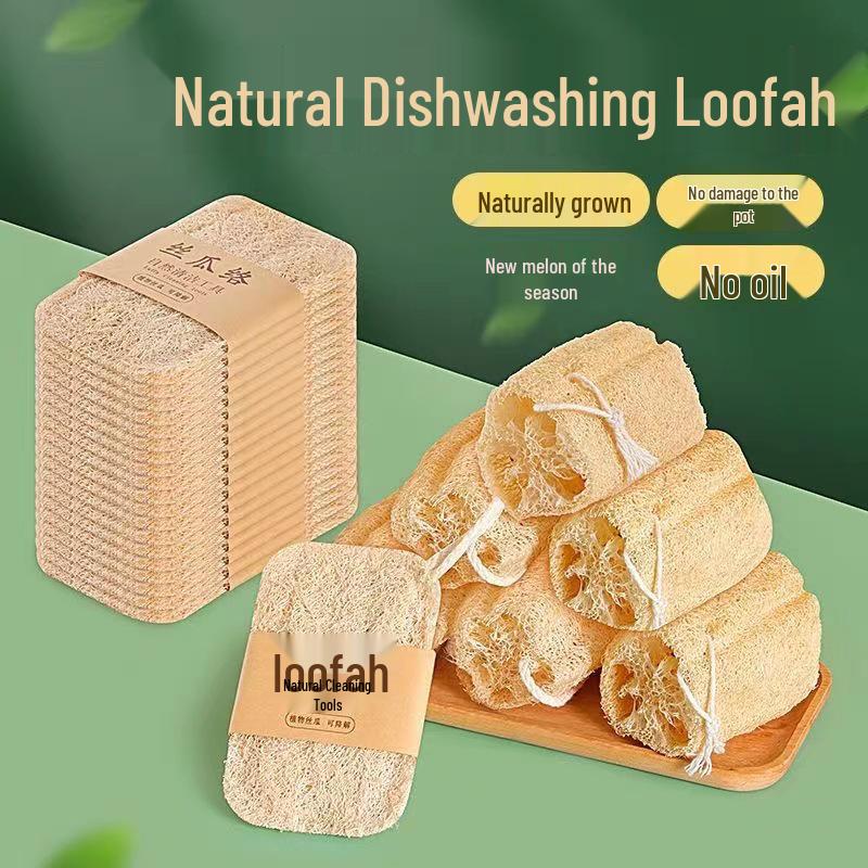 Loofah Sponge Dishwashing Brush and Cloth Set
