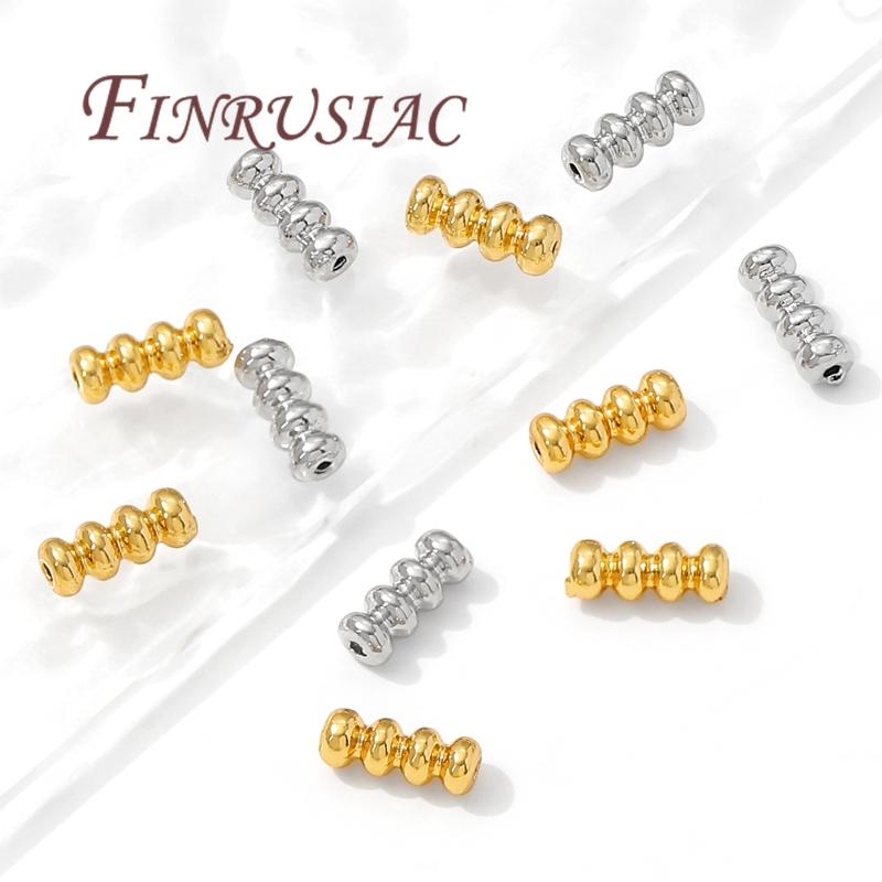18K Gold Plated Tube Beads For Bracelets Making,Separators For Beads,Necklace Spacer Bead DIY Jewelry Accessories