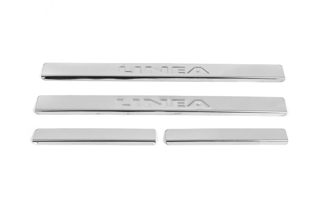 Door Sills Carmos V2 (4 Pcs, Stainless Steel) for Fiat Linea 2006-2018